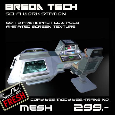 Second Life Marketplace Breda Tech Sci Fi Work Station Boxed