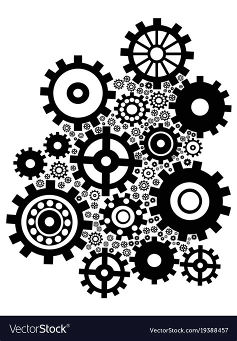 Black Gears Background Royalty Free Vector Image