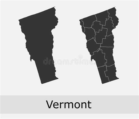 Vermont Counties Vector Map Stock Illustration Illustration Of