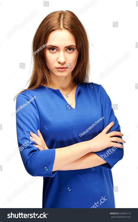 Strict Young Girl Crossed Her Arms写真素材635842175 Shutterstock