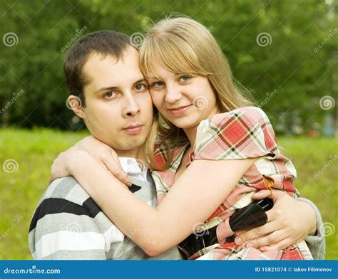 Happy Couple Stock Photo Image Of Adults Embracing 15821074
