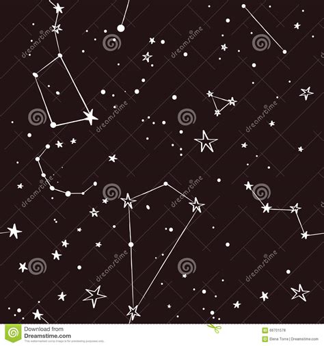 Stars In The Night Sky Pattern Stock Vector Illustration Of Dark