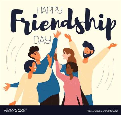 Happy Friendship Day Card Or Poster Design Vector Image