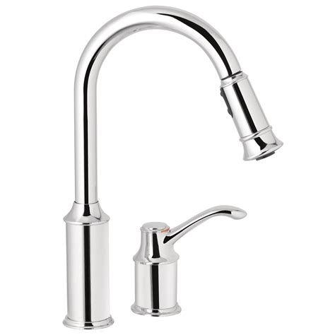 Moen kitchen faucet leaks at pull out spout. Moen 7590C Aberdeen One-Handle High Arc Pulldown Kitchen ...