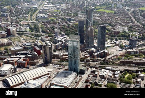 Aerial View Of Manchester City Centre June 2019 Stock Photo Alamy