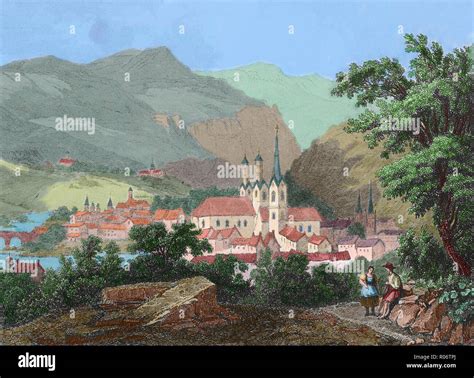 Brixen Tirol Alpes Austria Grabado Por S Cholet 1821 Libro De