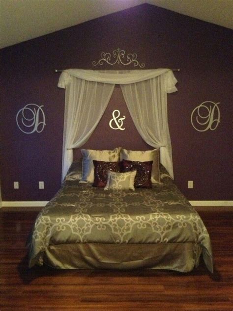 Just The Curtian Behind The Bed Headboard Curtains Bedroom Makeover