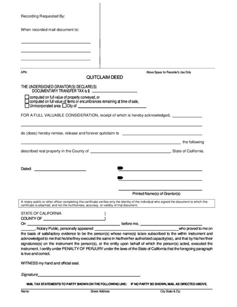 California Quitclaim Deed Form Fill And Sign Printable Template Gambaran