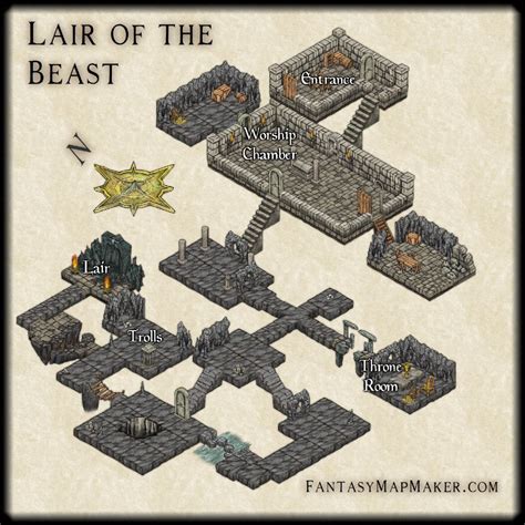 Lair Of The Beast Free Fantasy Maps Fantasy Map Isometric Map