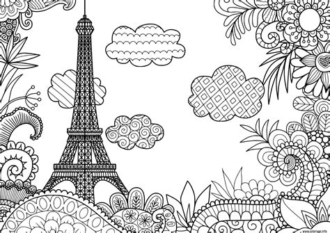 Coloriage Paris Tour Eiffel Shizukuglassa