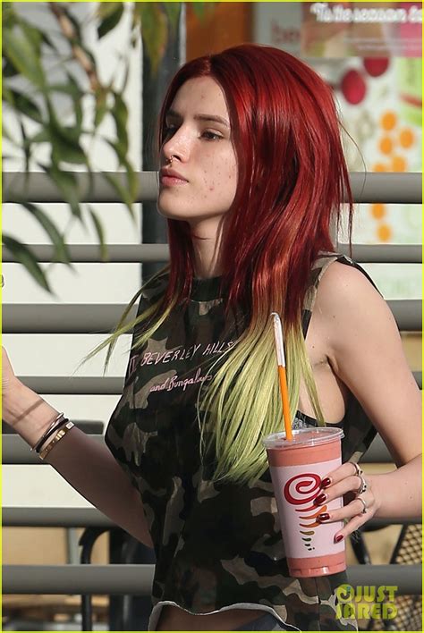 Bella Thorne Shows Off Her New Bright Red And Green Hair Photo 3809494