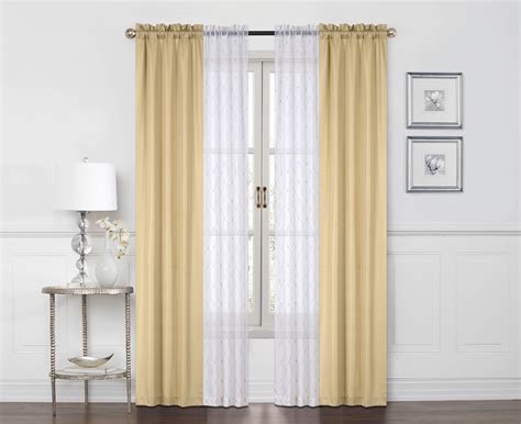 Mainstays 4 Piece Set 2 Curtain Panels With 2 Sheers