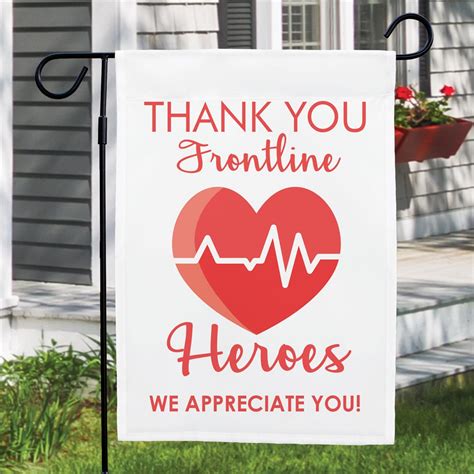 (आपने जो भी मेरे लिए किया है उसके लिए आपका बहुत बहुत धन्यवाद्). Thank You Frontline Heroes Non-Personalized Garden Flag