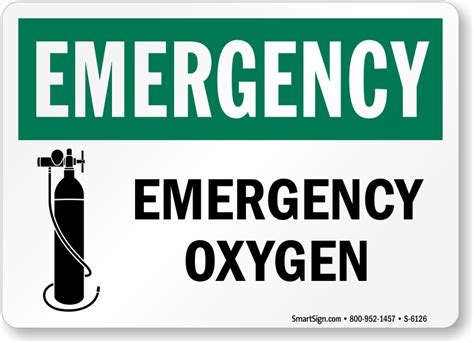 Emergency Oxygen Sign Free Shipping Low Prices Sku S 6126