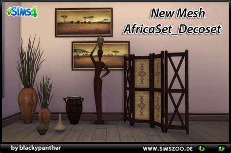 Africa Deco Set By Blackypanther At Blackys Sims Zoo Sims 4 Updates