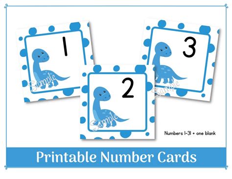 Dinosaur Themed Classroom Number Cards Printable Numbers Etsy