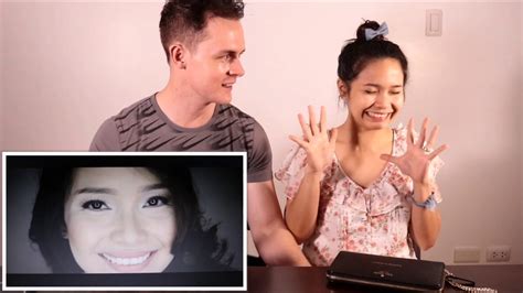 filipina australian couple react to their wedding video youtube