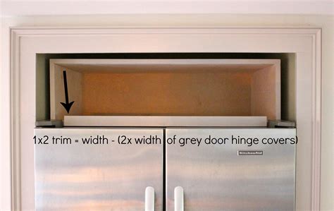 Take measurements between the cabinets and the fridge. Remodelaholic | Build a Cabinet Over the Fridge