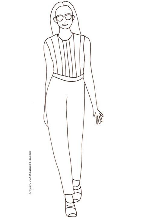 Coloriageetdessins.com vous offre la possibilité de colorier ou imprimer votre dessin top model à habiller en ligne gratuitement. Coloriage du Top model au top à rayures - coloriages de ...
