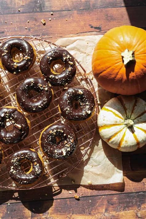 Gluten Free Baked Pumpkin Donuts With Chocolate Glaze Small Farm Big Life