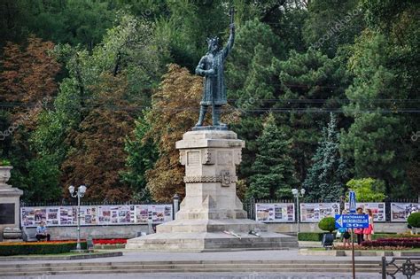 Monument Of Stefan The Great Cel Mare In Chisinau Moldova Stock
