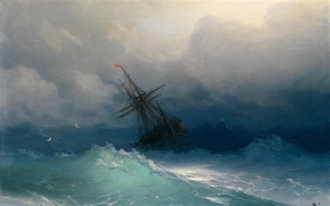 Schooner Ship Sail Ship Ocean Painting Storm Hd Wallpaper Art And Paintings Wallpaper Better