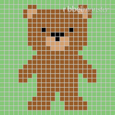 Private webseite zum ausdrucken von vielen kostenlosen vorlagen. Pixelmuster - Braunbär - 25x25 - premium & kostenlose ...