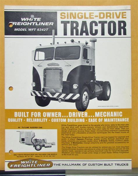 1969 White Freightliner Truck Model Wft 6342t Sales Brochure