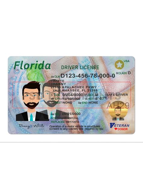 Florida Dl Psd Template Ssn Card Drivers License Id Card Bank