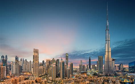Amazing Panoramic View On Dubai Futuristic Skyline Dubai United Arab
