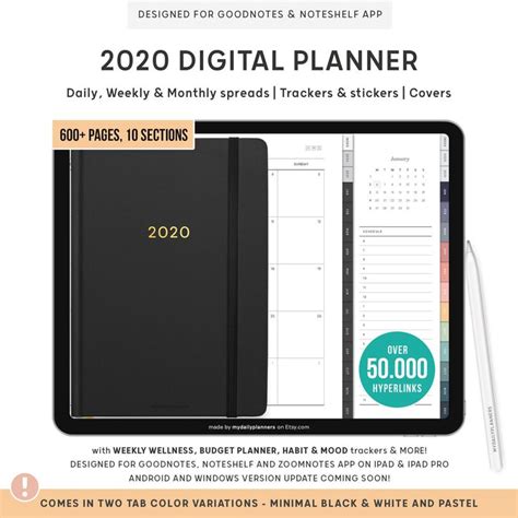 2022 Digital Planner Goodnotes Ipad Tablet Etsy España Journaling