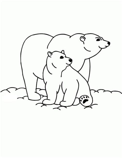 Free baby polar bear coloring page printable. Polar Bear And Her Baby Coloring Page : Kids Play Color ...