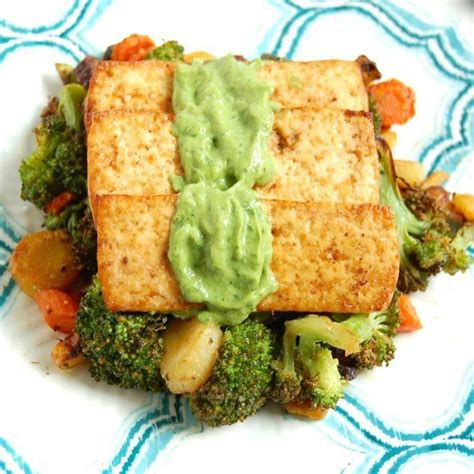 tofu with cilantro avocado cream sauce jessica levinson recipe vegetarian recipes dinner