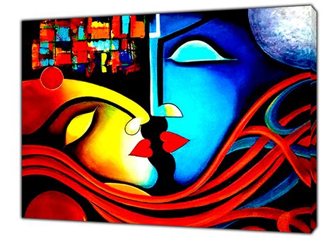Romantic Couple Abstract Oil Paint Reprint On Framed Canvas Etsy Uk