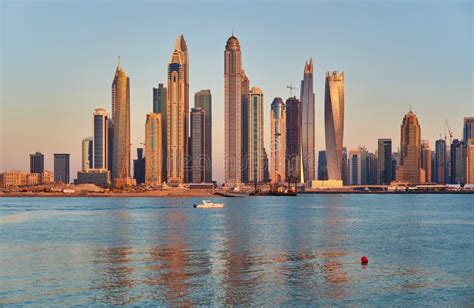 Dubai Marina Skyline In United Arab Emirates Editorial Photo Image Of