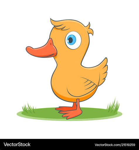 Happy Cartoon Duck Royalty Free Vector Image Vectorstock