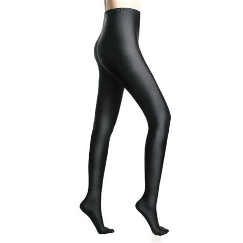 Women Sexy Shiny Leggings Women Black Plus Size Gloss High Waist Leggings Hip Push Up Pants
