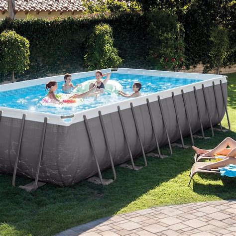 Intex 24 Ft X 12 Ft X 52 In Rectangular Ultra Xtr Frame Swimming Pool With Sand Filter