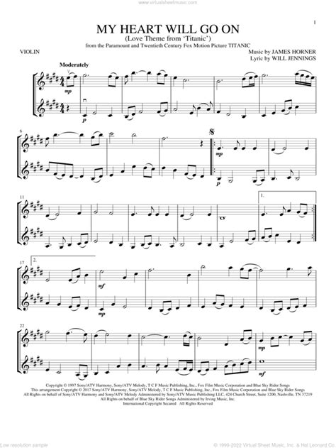 My Heart Will Go On Love Theme From Titanic Sheet Music For Two