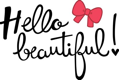 Pink Hello Gorgeous Calligraphy Texture Phrase Download Png Image