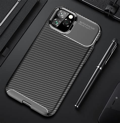 Shockproof Silicone Carbon Fiber Fibre Case Cover For Apple Iphone 11