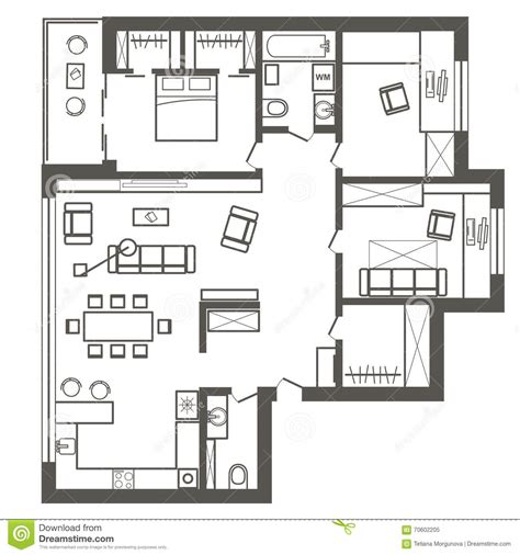Take a look at these 25 new options for are you looking for detailed architectural drawings of small 3 bedroom house plans? Architectural Sketch Plan Of Three Bedroom Apartment Stock ...