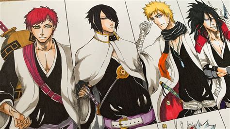 Drawing Naruto Characters As Gotei 13 Captains Naruto X Bleach Cross