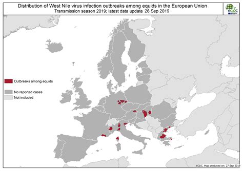 West Nile Virus In Europe In 2019 Equine Cases Updated 27 September 2019