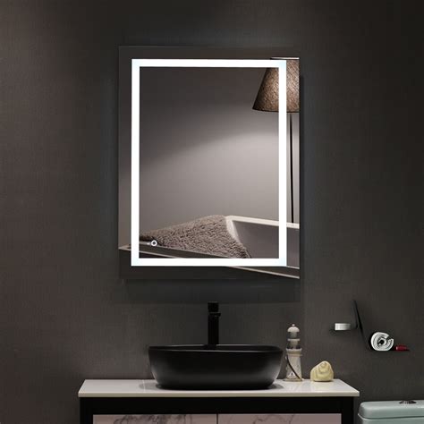 Zimtown Light Strip Touch Led Bathroom Mirror Anti Fog 36x28 In Rectangle Wall Mounted Mirror
