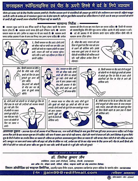 Exercise Chart For Cervical Spondylitis And Neck Pain Trishlafounation