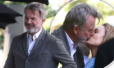 Married Sam Neill Offers A Woman A Friendly Kiss In Brisbane Daily