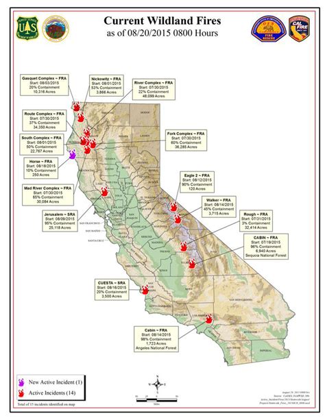 Map Of Current California Wildfires Printable Maps