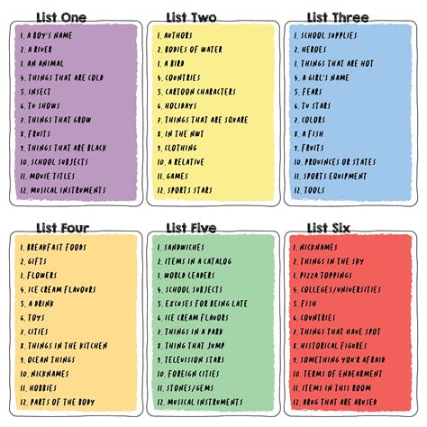 5 Best Images Of Scattergories Lists 1 12 Printable Printable