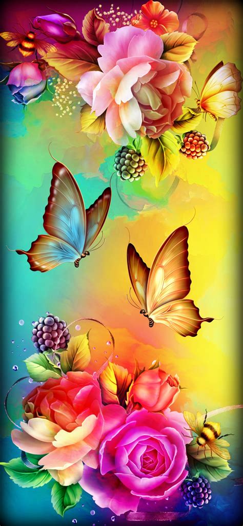Rose Flower Wallpaper Butterfly Wallpaper Iphone Flower Background